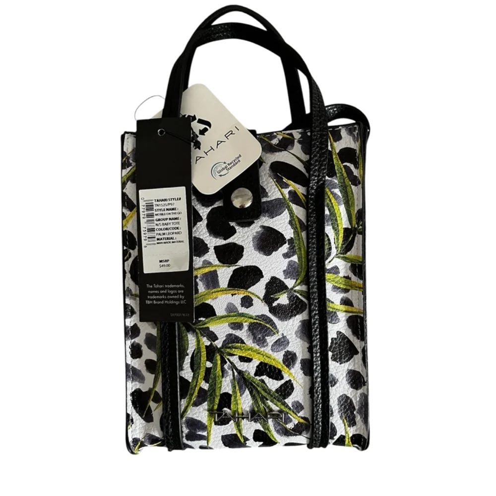 Tahari Micro On The Go NWT Palm Leopard Print Bag